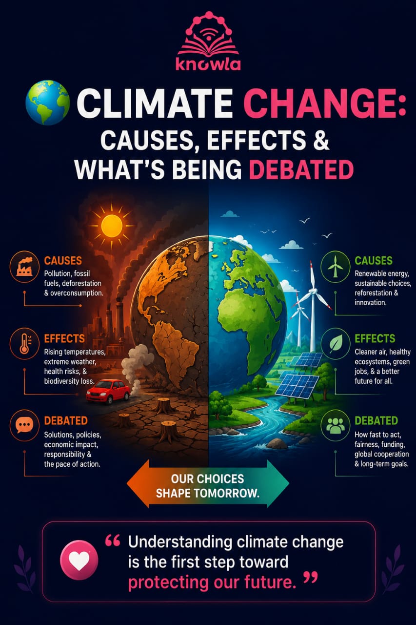 CLIMATE CHANGE: CAUSES, EFFECTS & WHAT'S BEING DEBATED